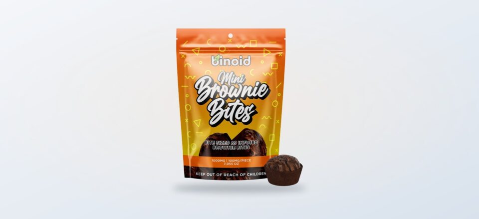 Binoid CBD Delta 9 Mini Brownie Bites pouch