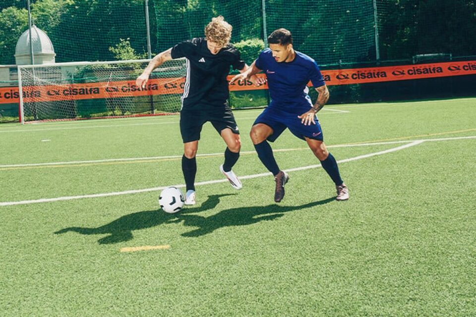 Giocatori durante una partita di calcio
