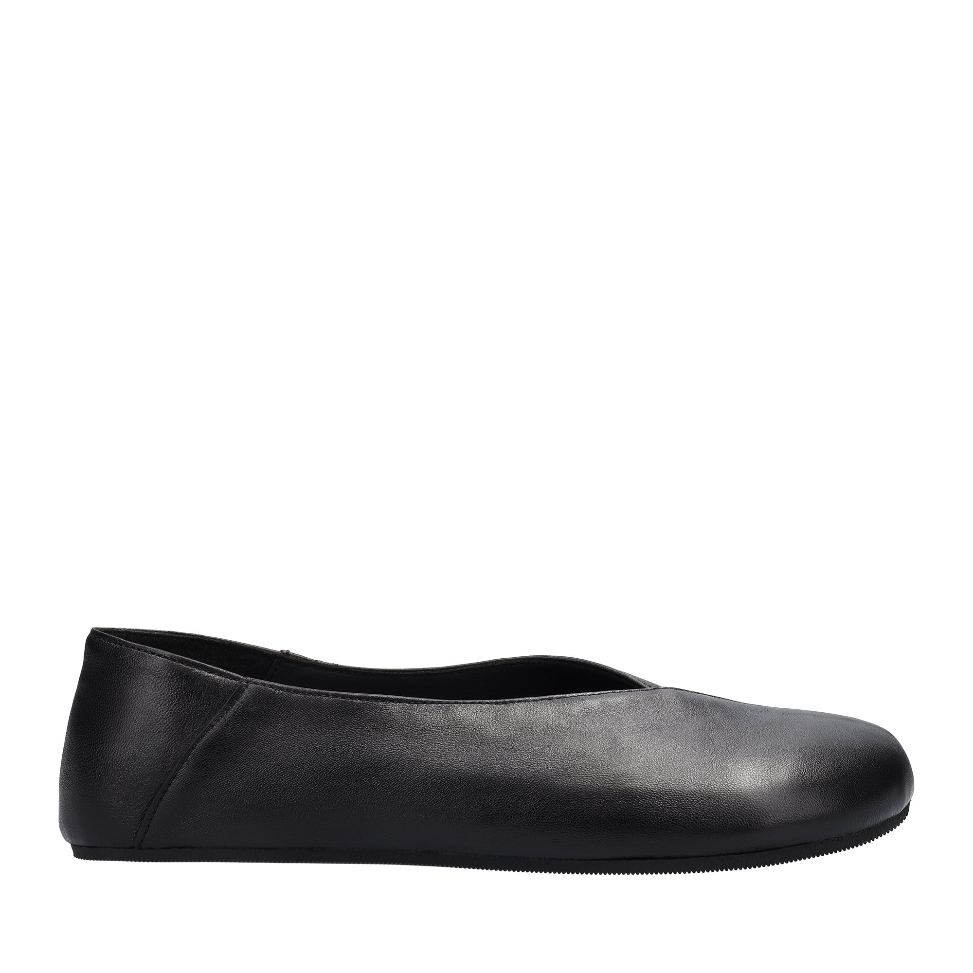 Groundies Curve Ballerina in schwarzem Leder