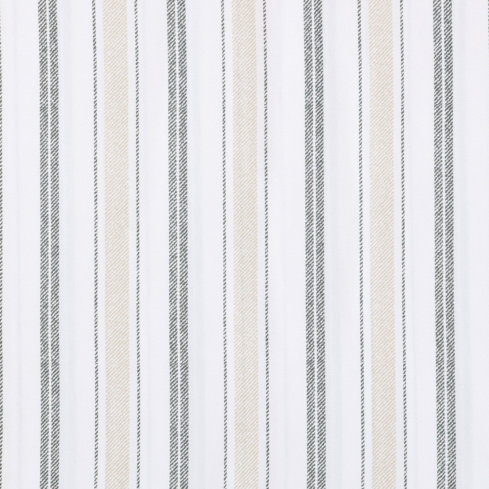 Close view of the Neutral Twill Stripe bedding pattern
