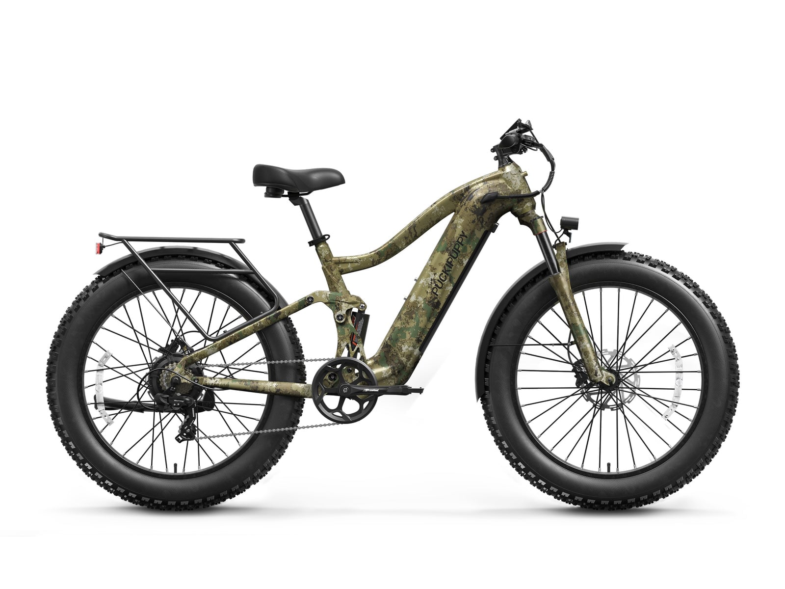 Puckipuppy Boxer electric bike in forest camouflage