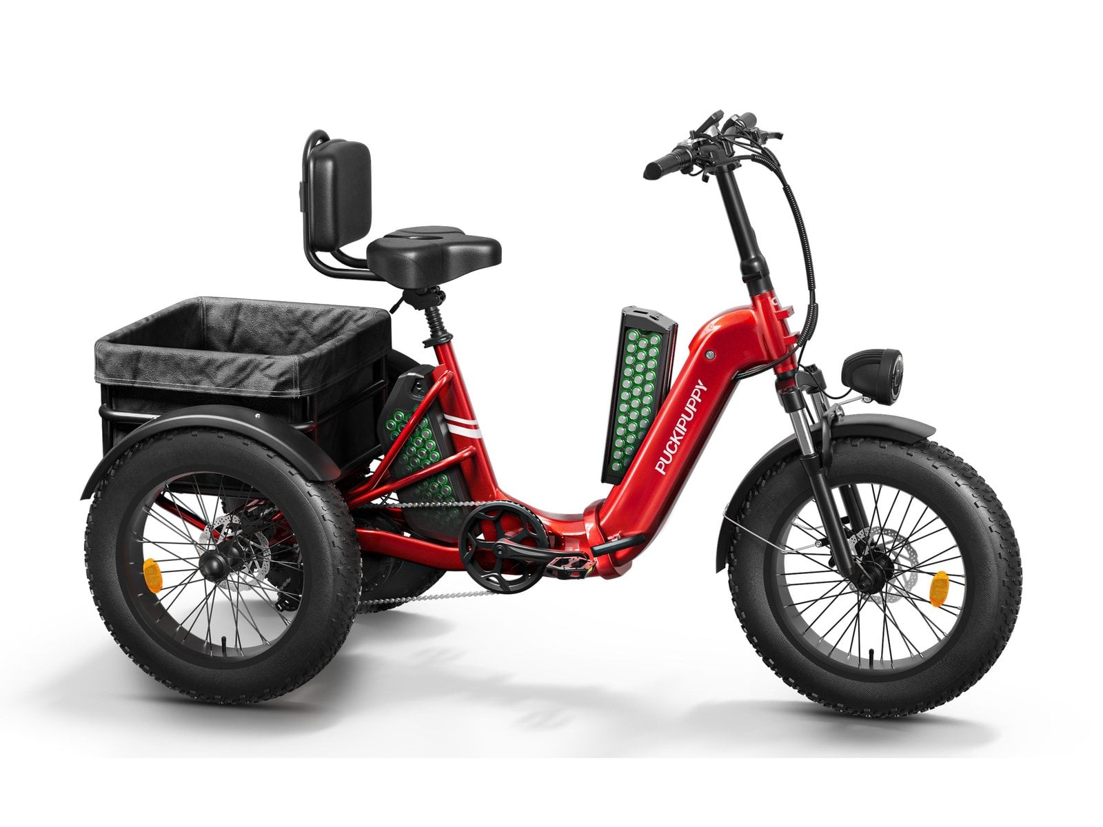 Puckipuppy Husky Plus electric trike in light red