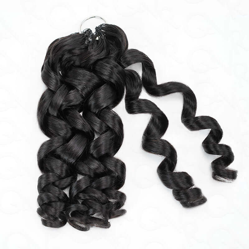 QVR French Curly natural black crochet hair
