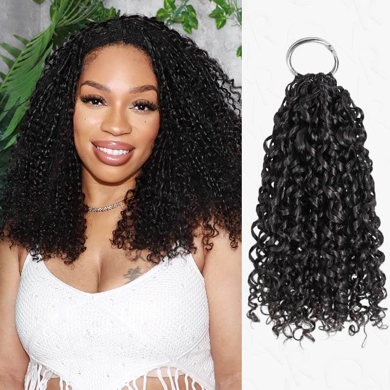 QVR Ramen Curl natural black crochet hair