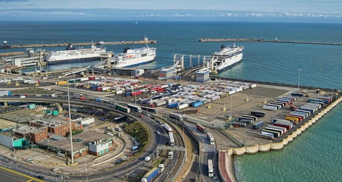 Ferry vessels berthed at Dover port