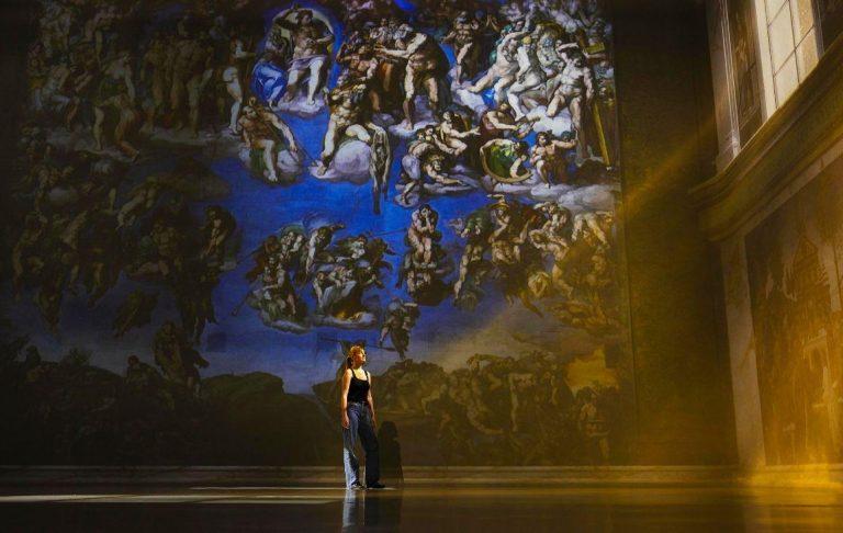 A projected Sistine Chapel artwork in a Frameless gallery