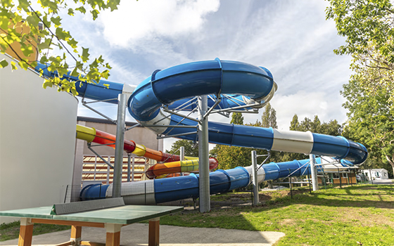 Water slides at Chateau Lez Eaux campsite