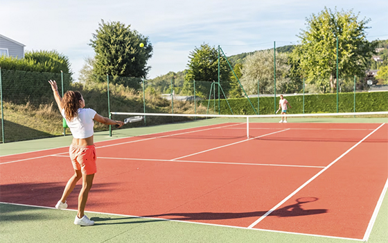 Tennis court at La Vallee holiday park