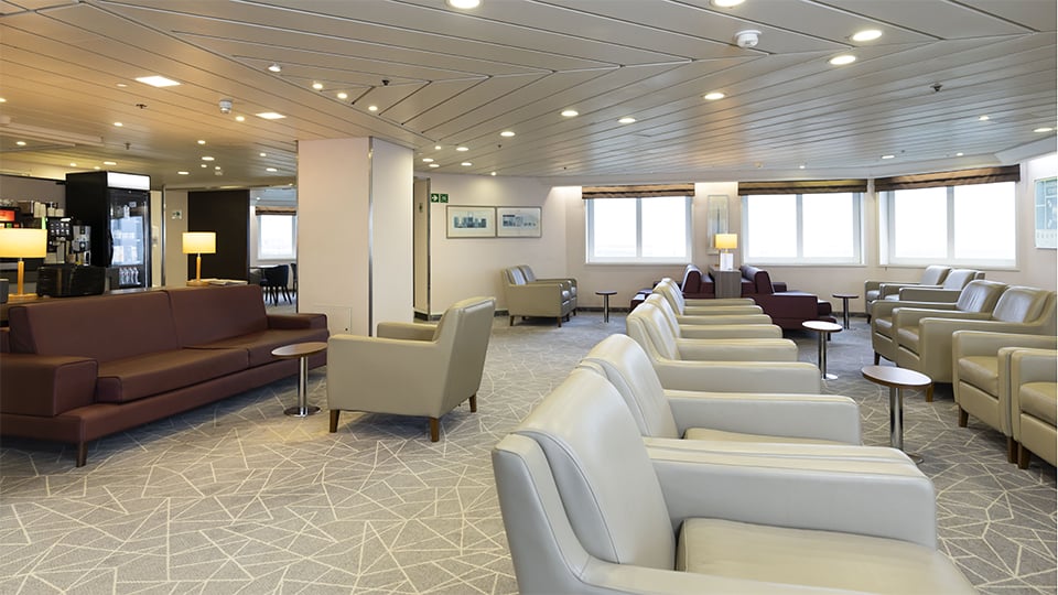 Club Class area aboard Irish Ferries Isle of Innisfree