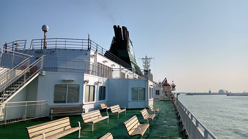 Open outer deck on Irish Ferries Isle of Innisfree
