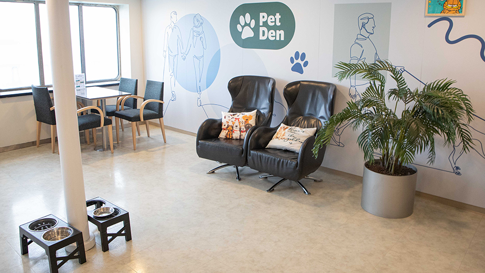 Pet den accommodation aboard the James Joyce