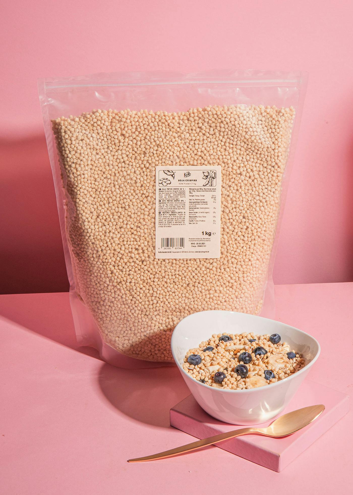 Soja-Crispies als Snack von Korodrogerie