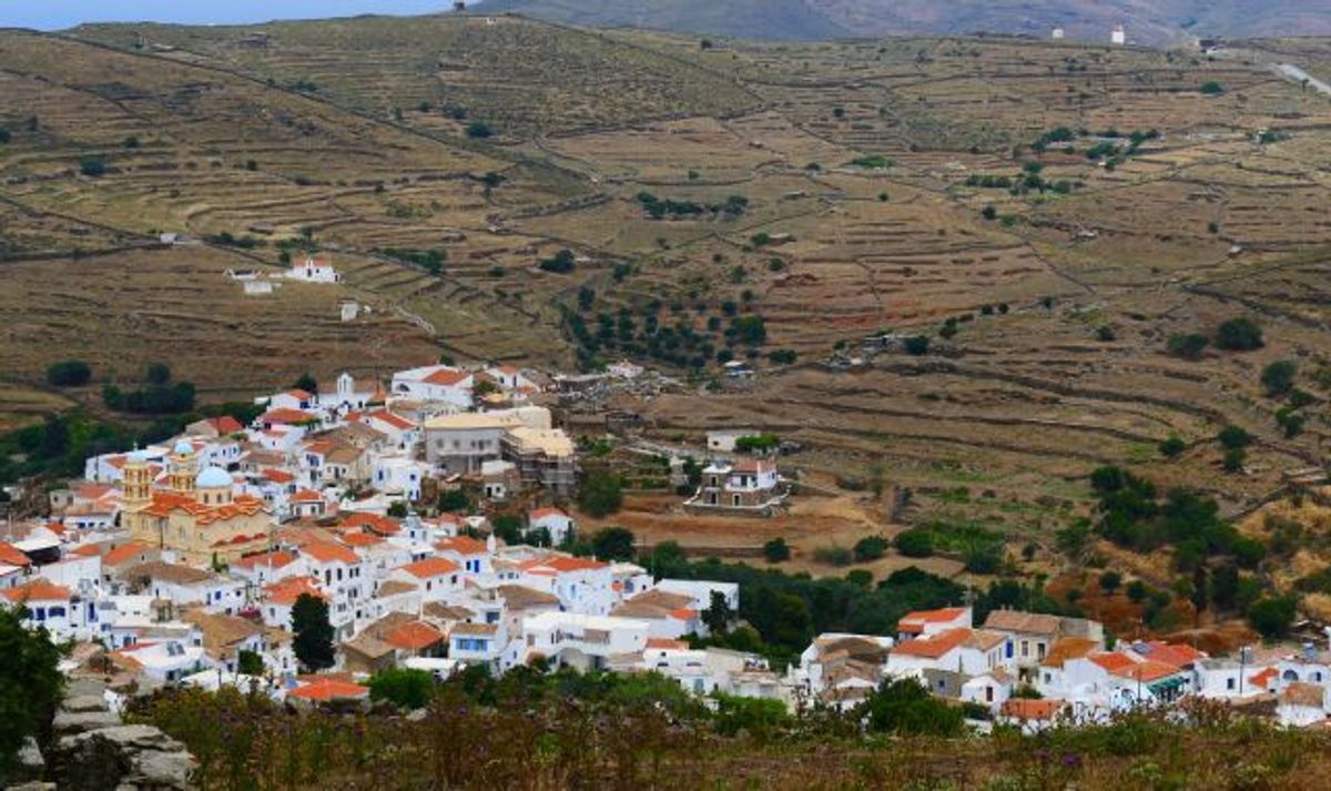 Village buildings in Dryopida on Kythnos