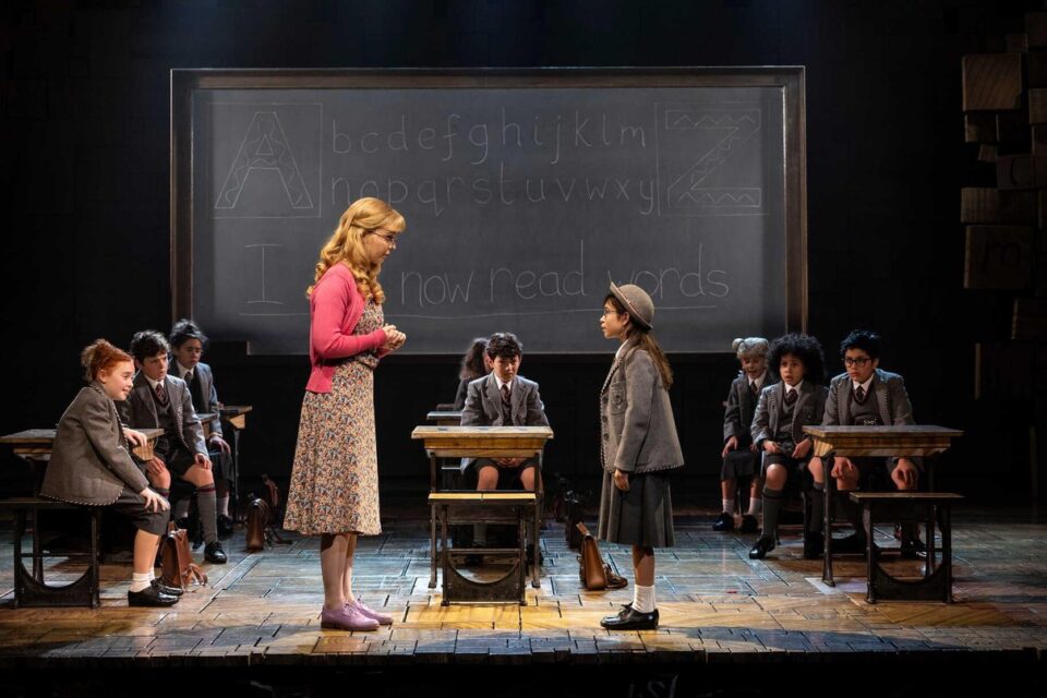 Matilda cast members in a separate production scene