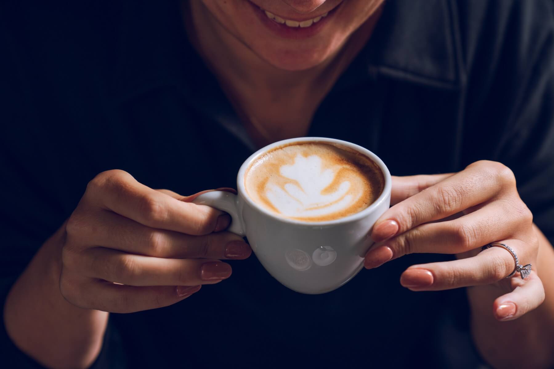 A handcrafted latte at the observatory cafe