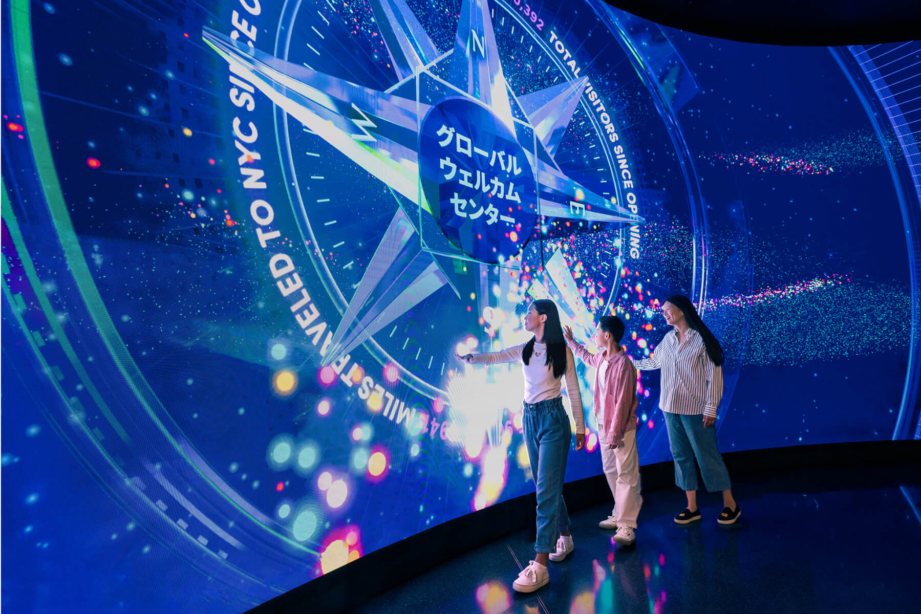 Welcome wall inside One World Observatory