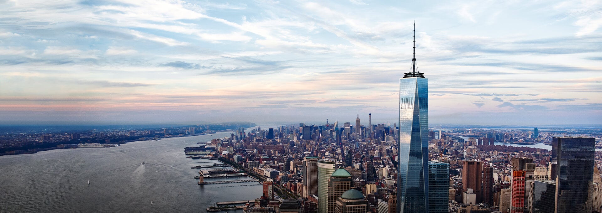 Daytime skyline viewed from One World Observatory