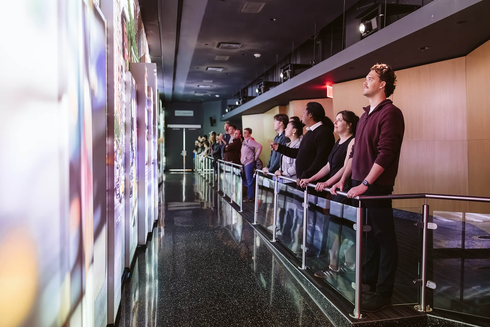 An exhibit space inside One World Observatory