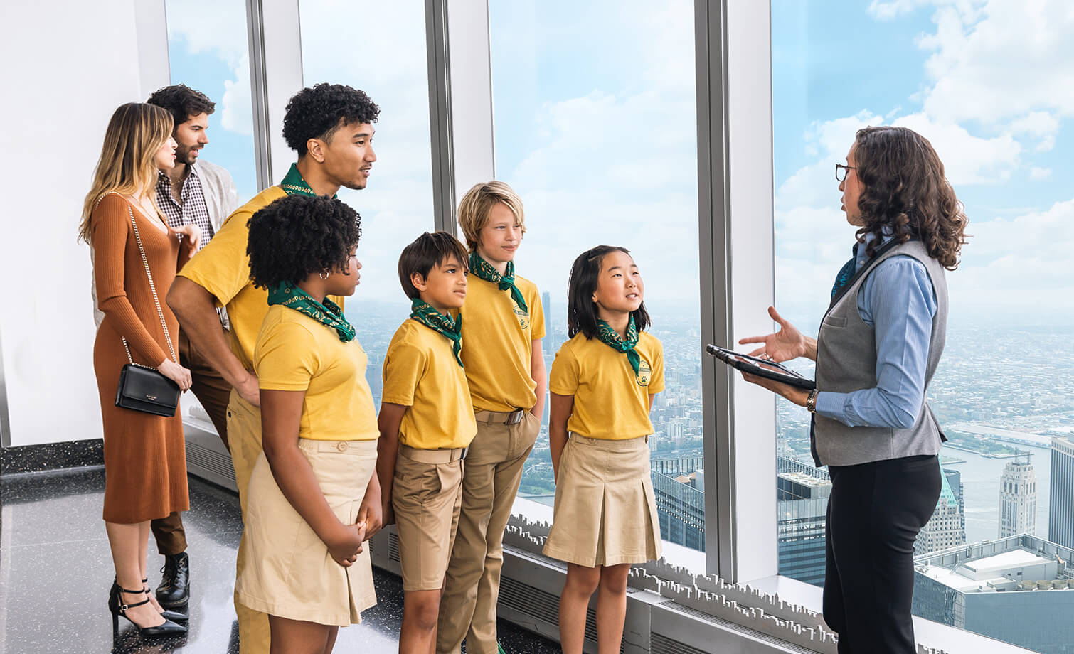 Tour group visiting One World Observatory