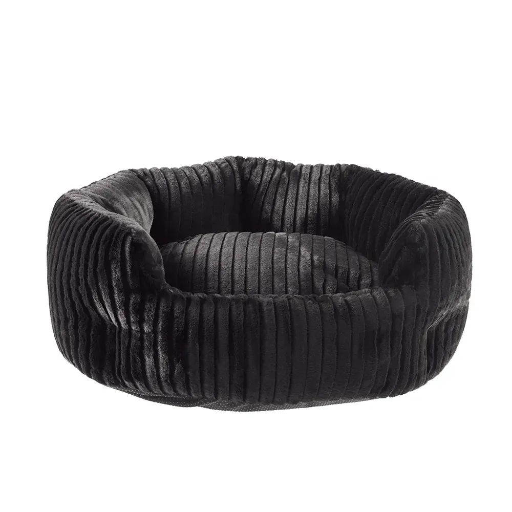 Black PeachSkinSheets pet bed with a quilted sleeping surface
