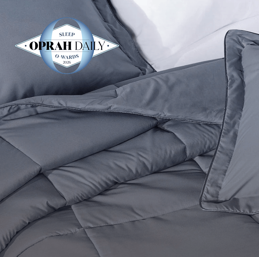 French Blue PeachSkinSheets oversized comforter