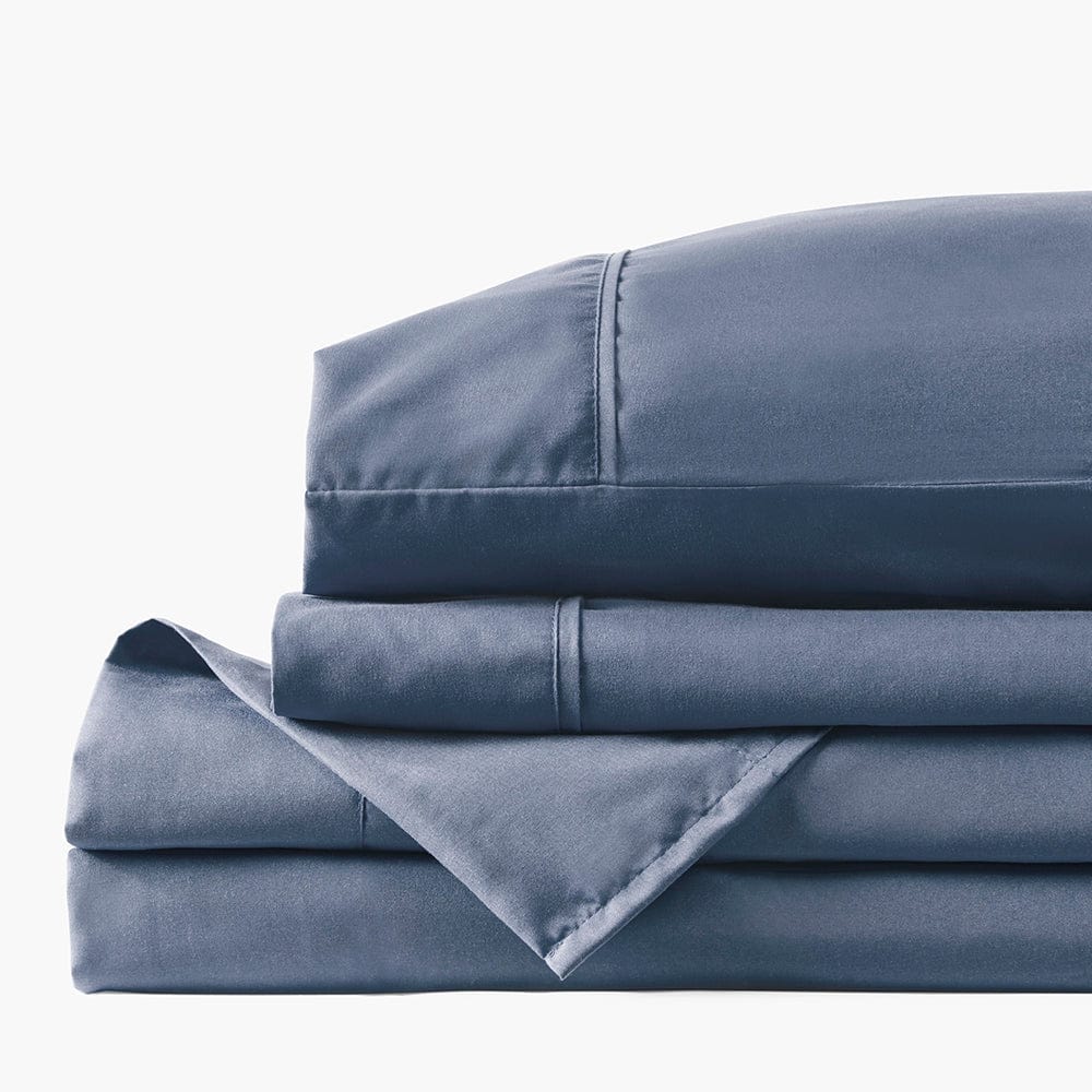 French Blue sheet set shown on a clean background