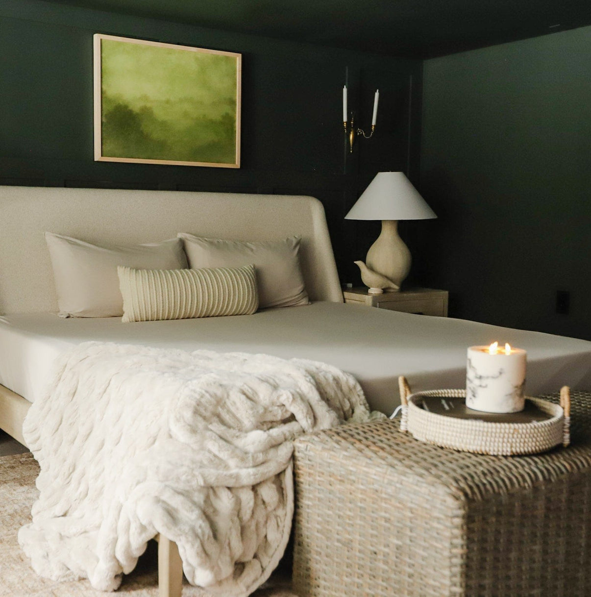 Toasted Marshmallow bedding styled in a neutral bedroom