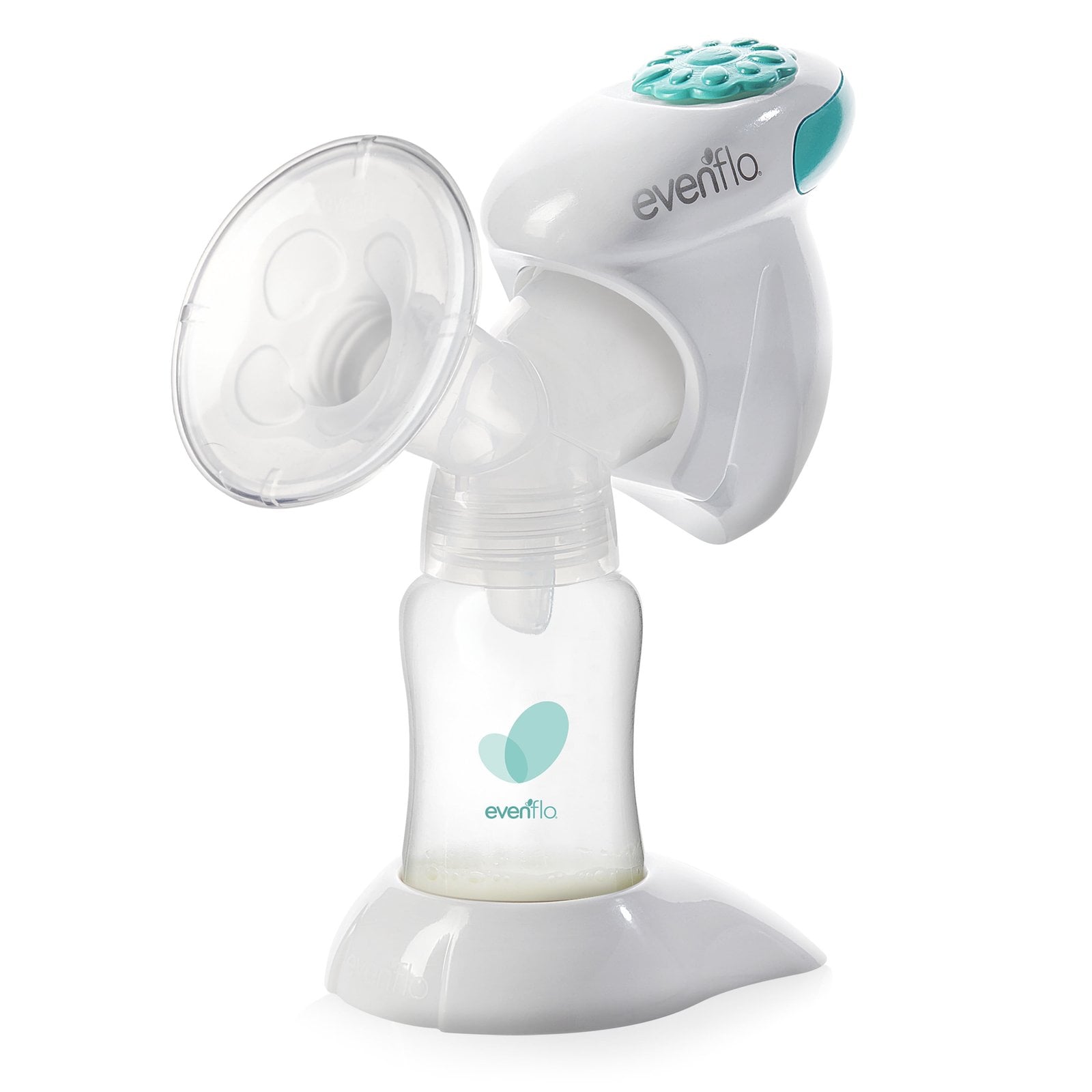 Portable electric breast pump with collection bottle