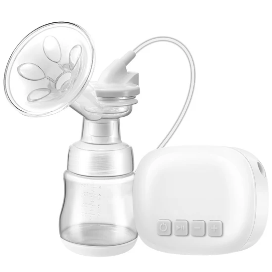 Portable electric breast pump with feeding bottle