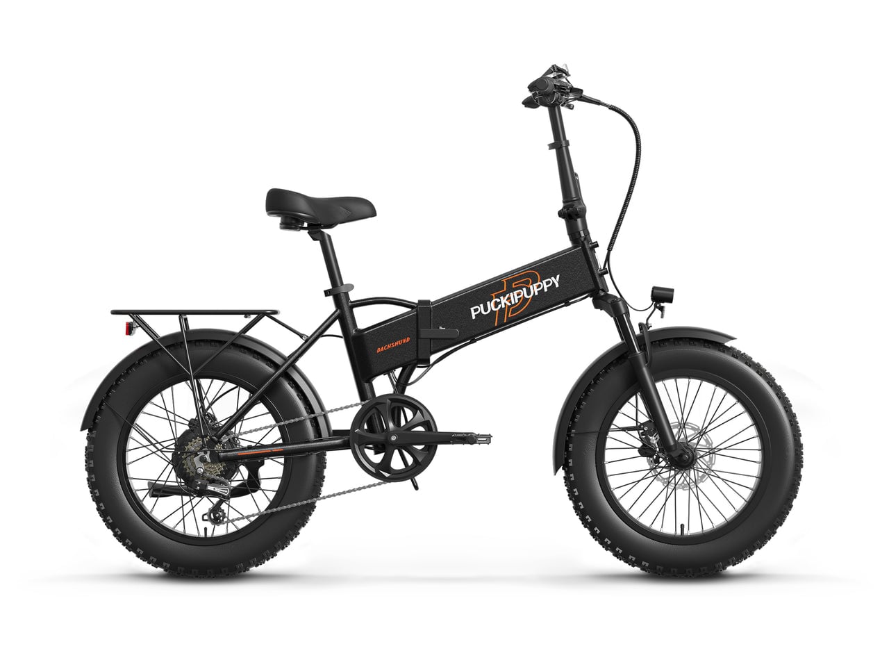 Black Puckipuppy folding e-bike