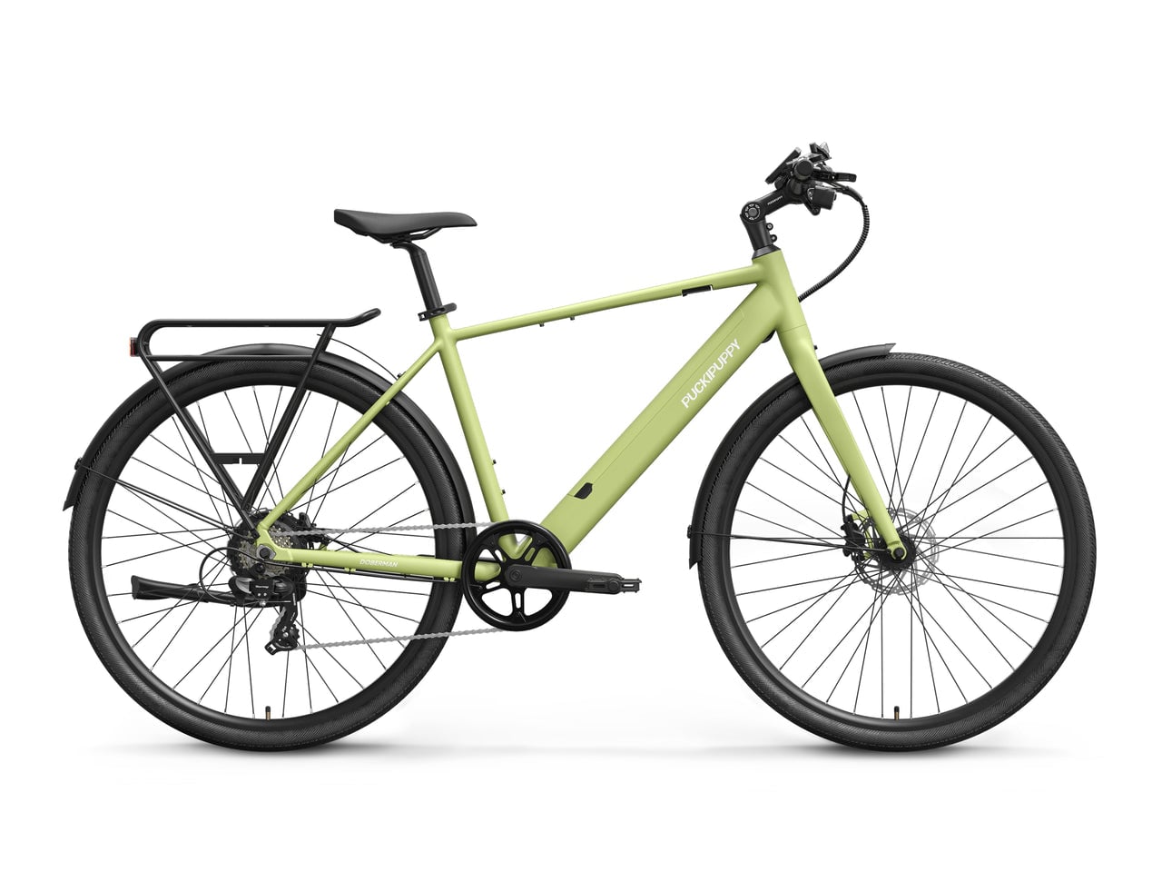 Green and yellow Puckipuppy Doberman electric bike