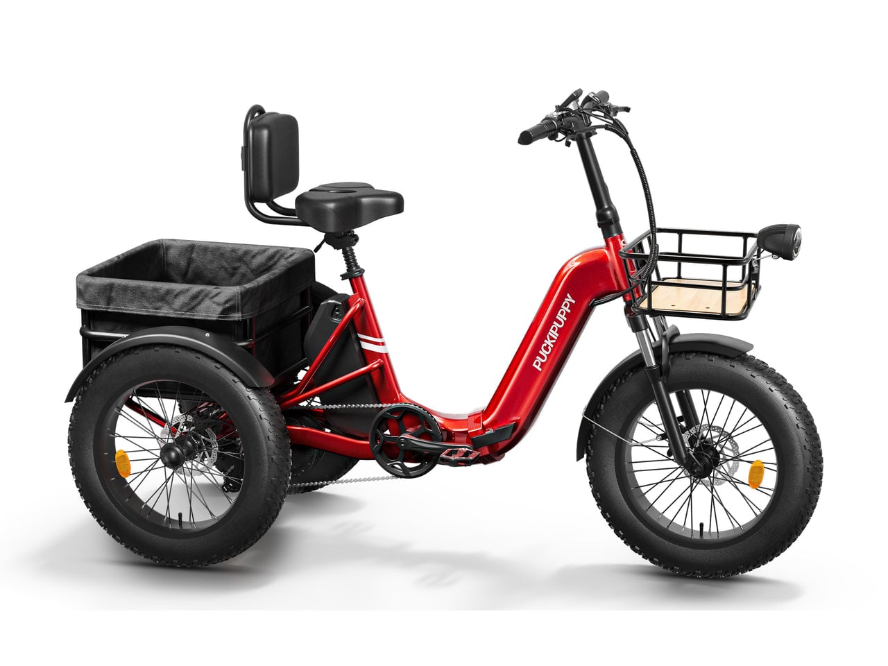 Puckipuppy Husky electric trike in light red