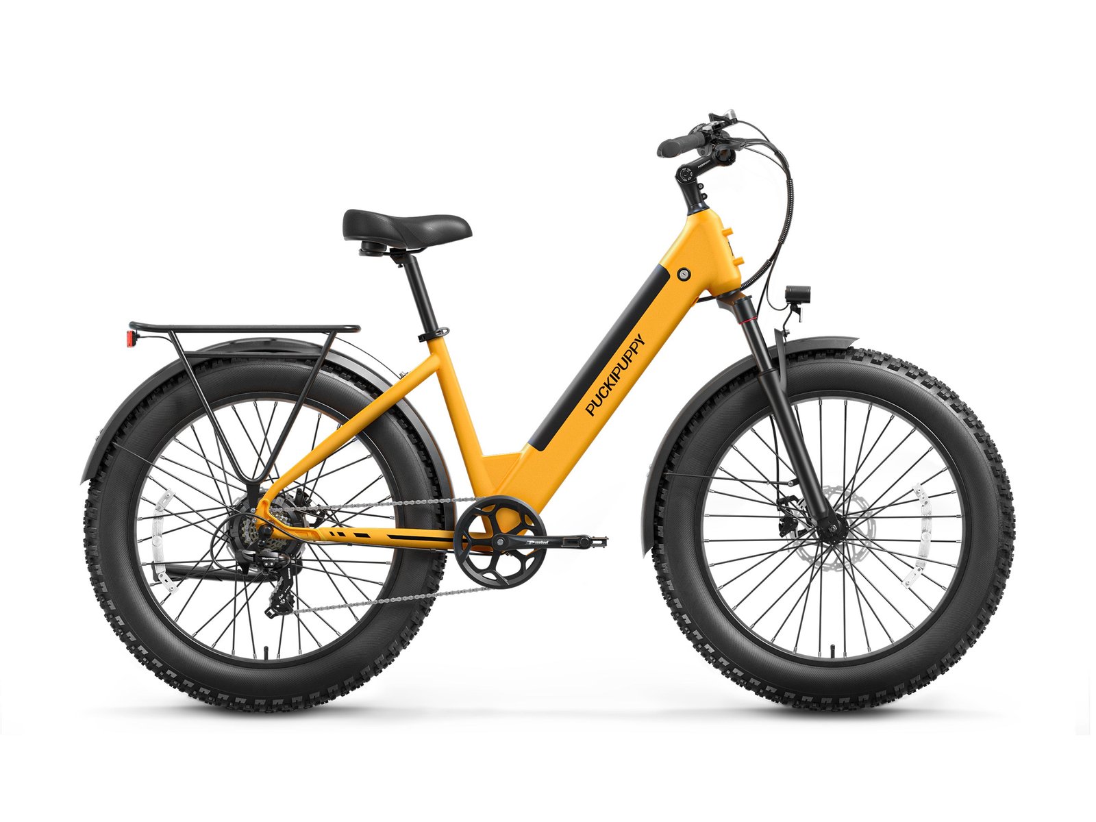 Yellow Puckipuppy Samoyed fat tire electric bike
