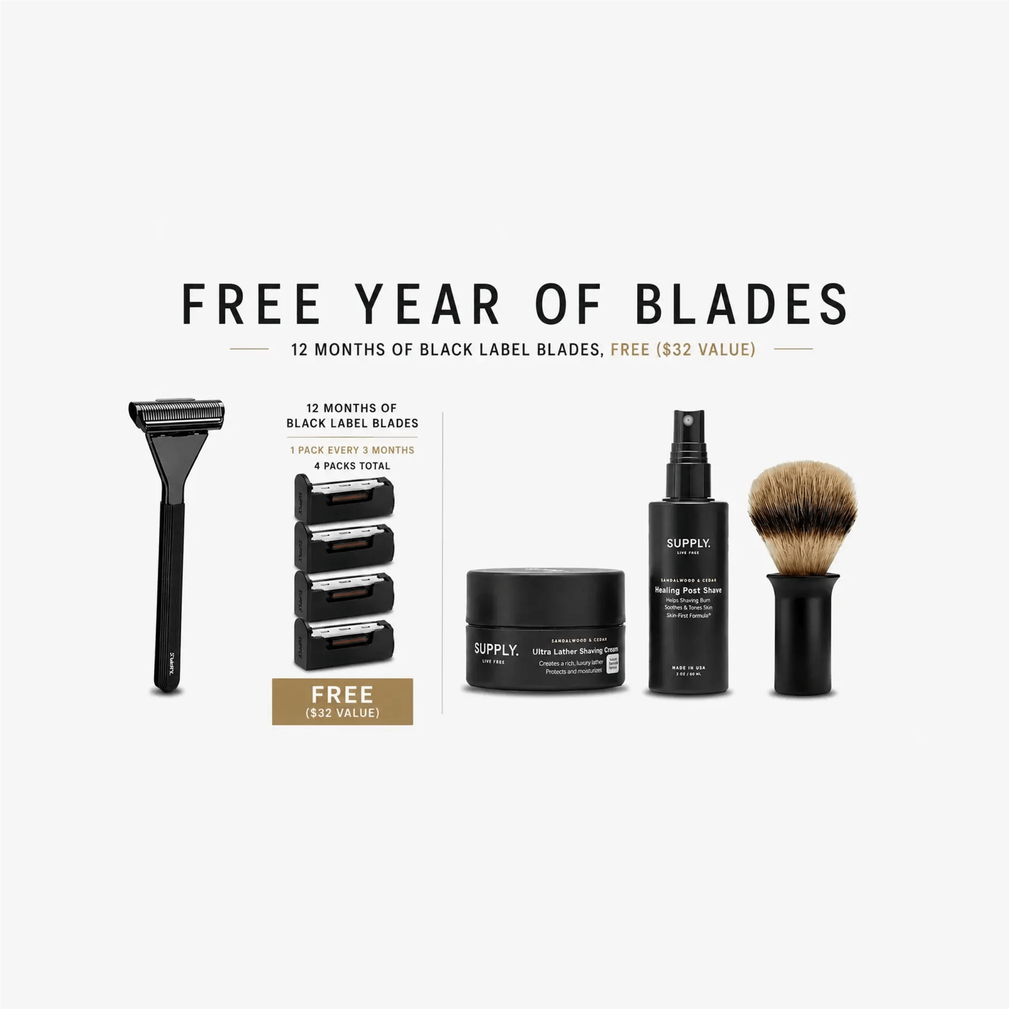 Supply Single Edge MAX Starter Set with razor and grooming products