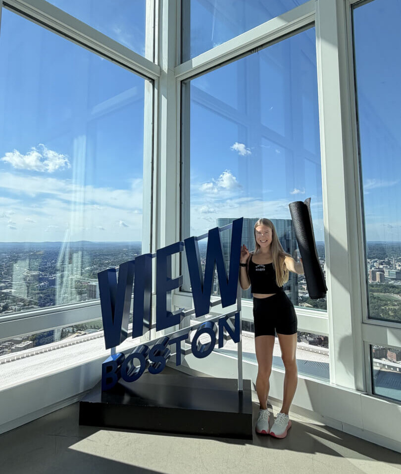 Visitors exploring indoor spaces at View Boston