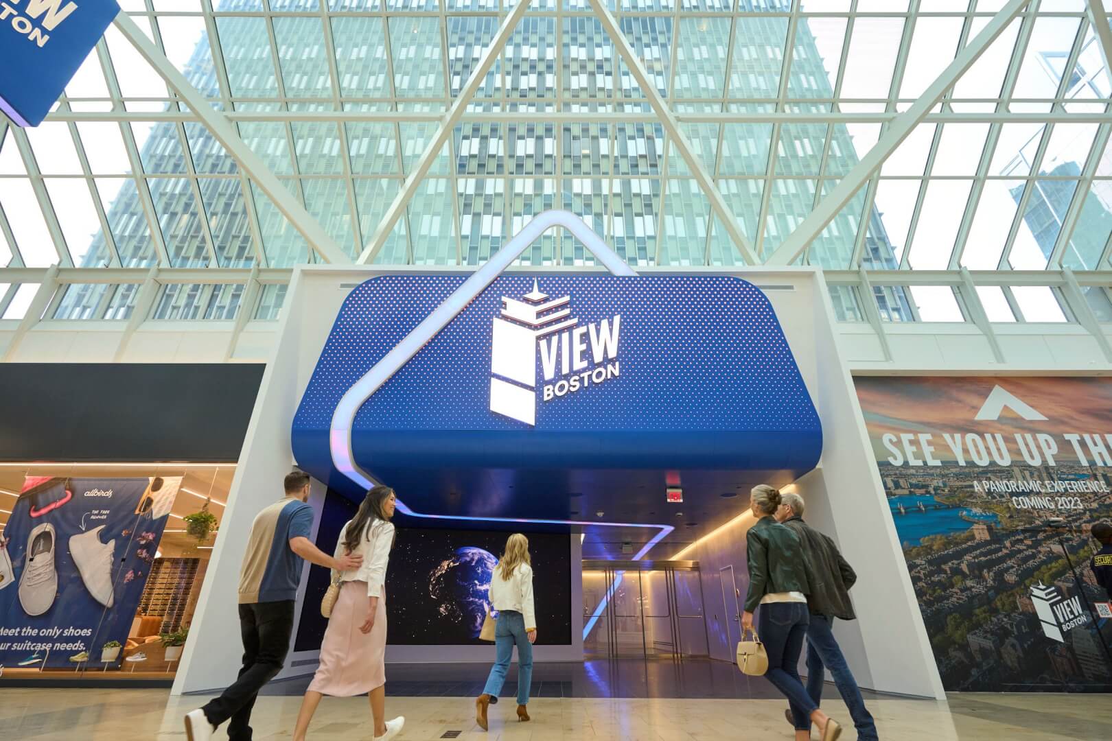 Interior visitor space at View Boston in the Prudential Tower
