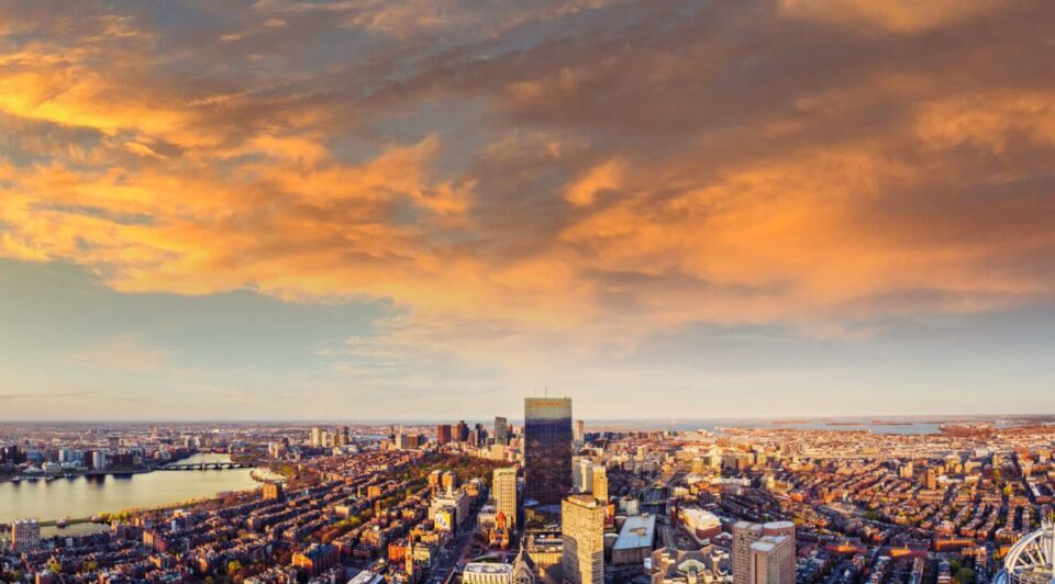 Boston skyline panorama seen from View Boston