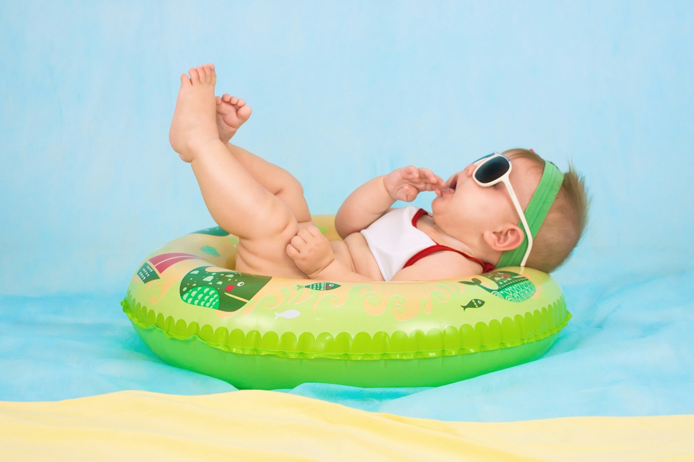 Baby in a pool float
